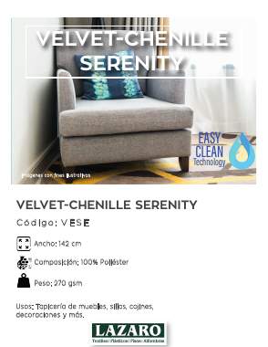Portada del catálogo Velvet-Chenille Serenity